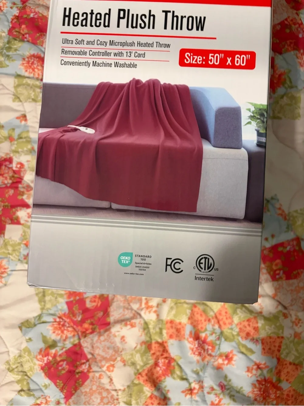 Bridgeland heated plush throw NEW in box 50x60